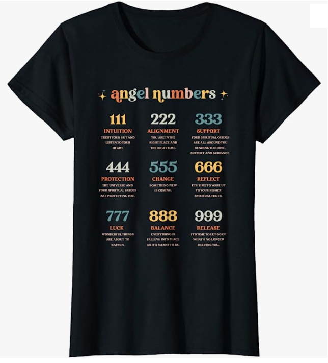 Angel Gifts, Angel Number T-Shirt, Angel Numbers Meaning, Guardian Angel, meditationangel.com 